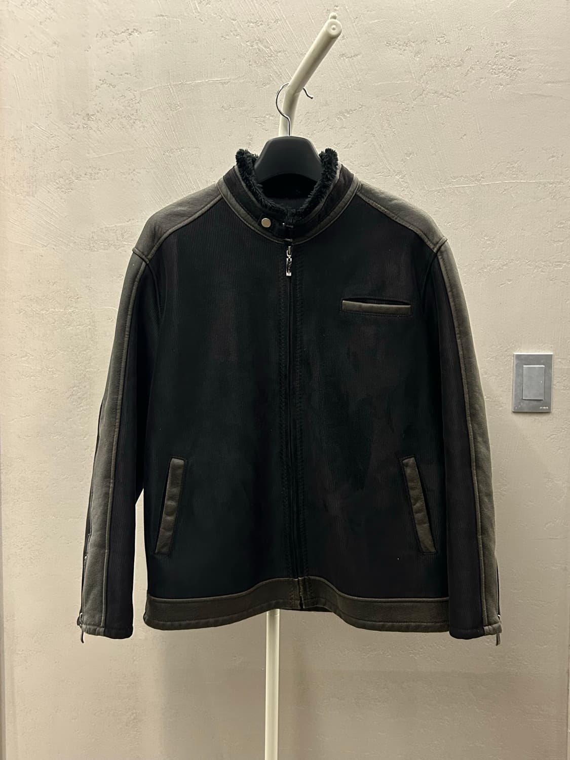 NOBLGEN 가죽 배색 자켓 상품이미지2