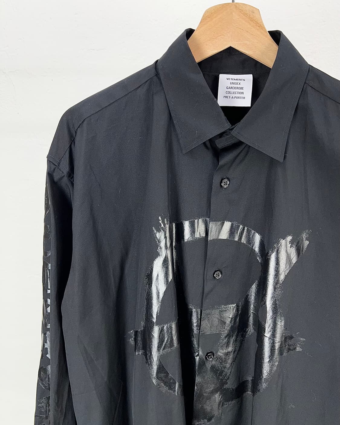 베트멍 21ss 아나키 블랙 더블 로고 셔츠 상품이미지2