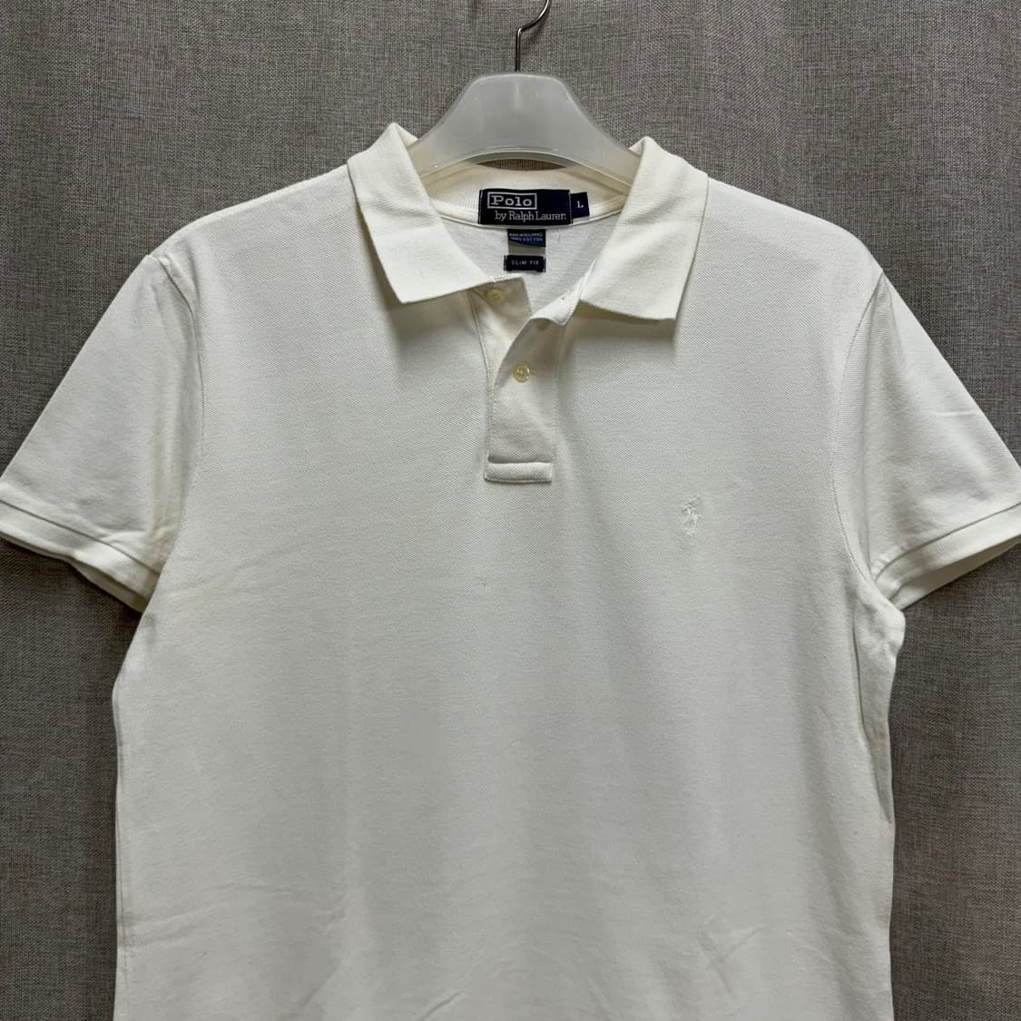 [L] 폴로 랄프로렌 화이트 코튼 반팔 카라티 상품이미지3