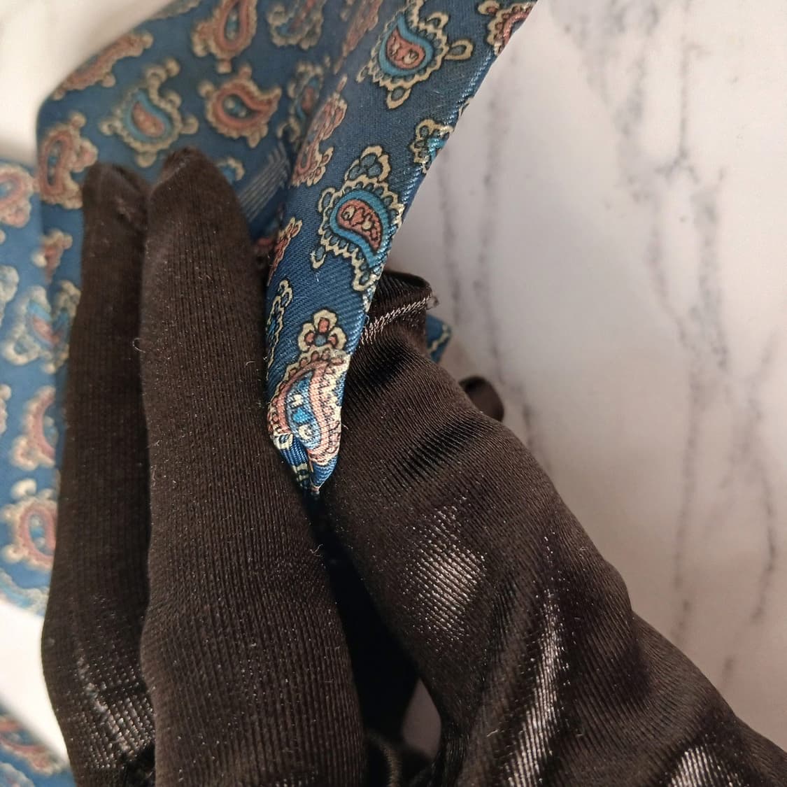 랑방 실크 네이비 페이즐리 넥타이 8.5cm A~B등급 E871 상품이미지7