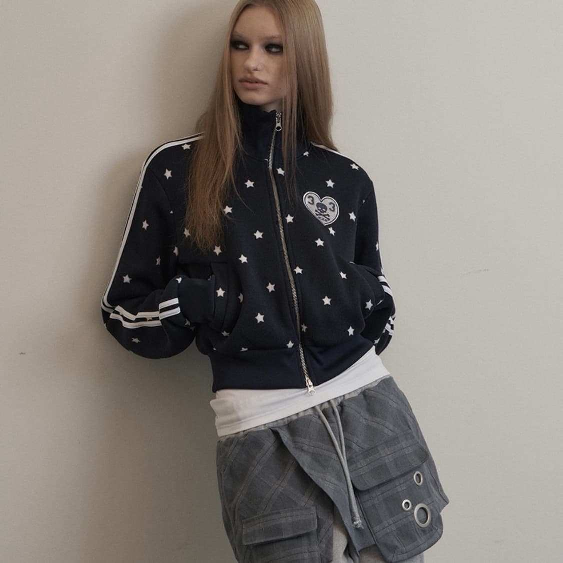 셋업이엑스이 STAR SPORTY ZIPUP NAVY 집업 네이비 상품이미지5