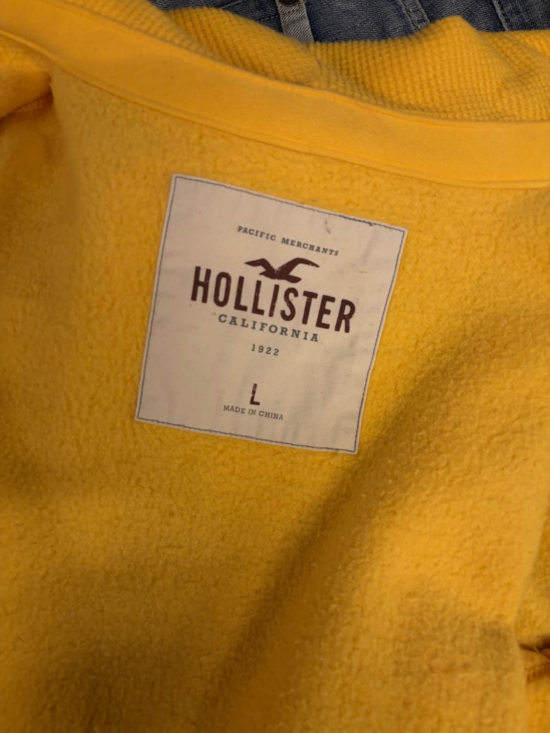 (정품/L)홀리스터 후드집업 옐로우 a1 상품이미지4