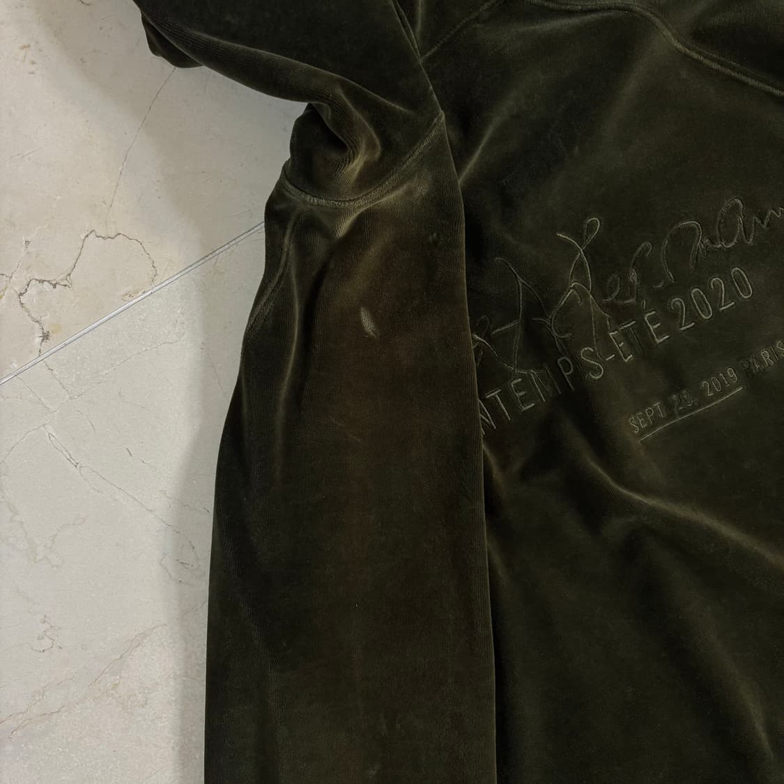 Haider Ackermann velvet hoodie in green 상품이미지4
