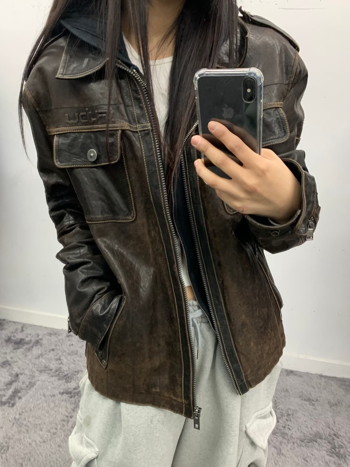 Fubu 램스킨 브라운 레더자켓 상품이미지2