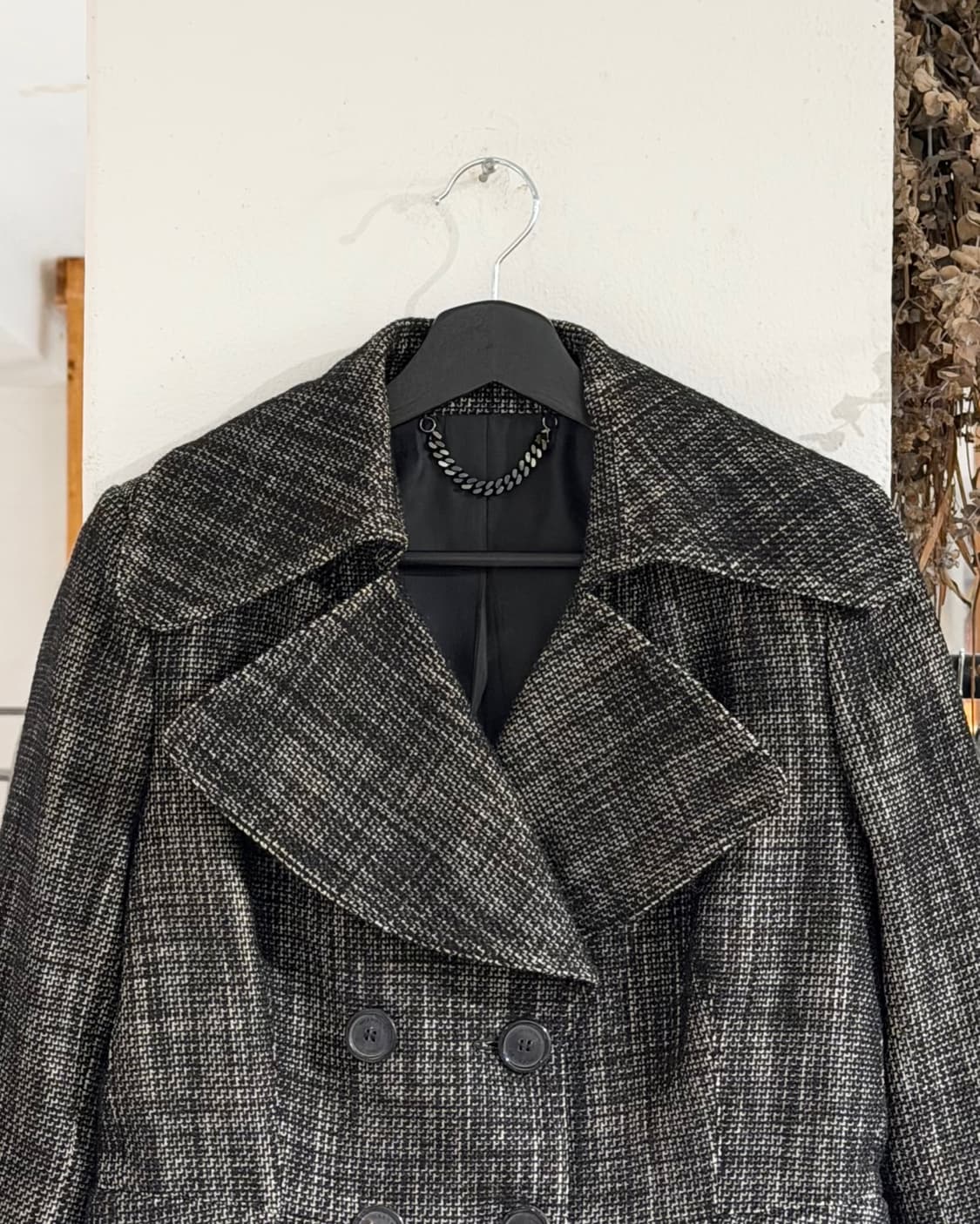 버버리 블랙 트위드 더블 브레스티드 자켓 상품이미지4