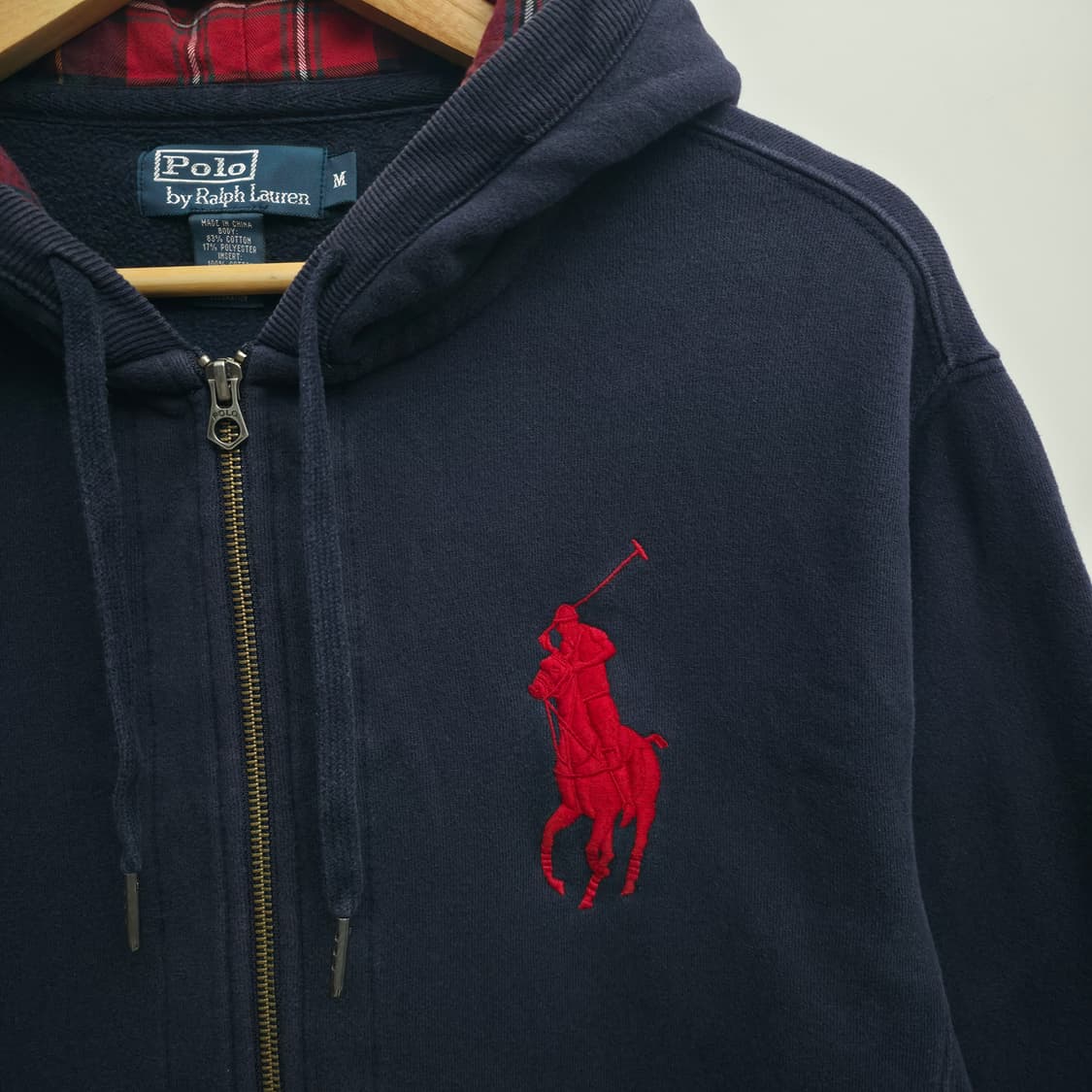[M] 폴로 랄프로렌 빅포니 체크패턴 후드집업 네이비 상품이미지4
