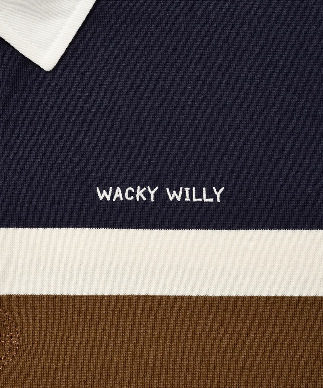 (새상품) 와키윌리 WACKY WILLY 럭비 셔츠 스트라이프 카라 롱슬 상품이미지6