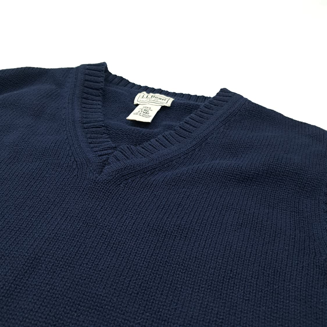 CL201 S 엘엘빈 코튼 그린스크립트라벨 네이비 니트 베스트 상품이미지4