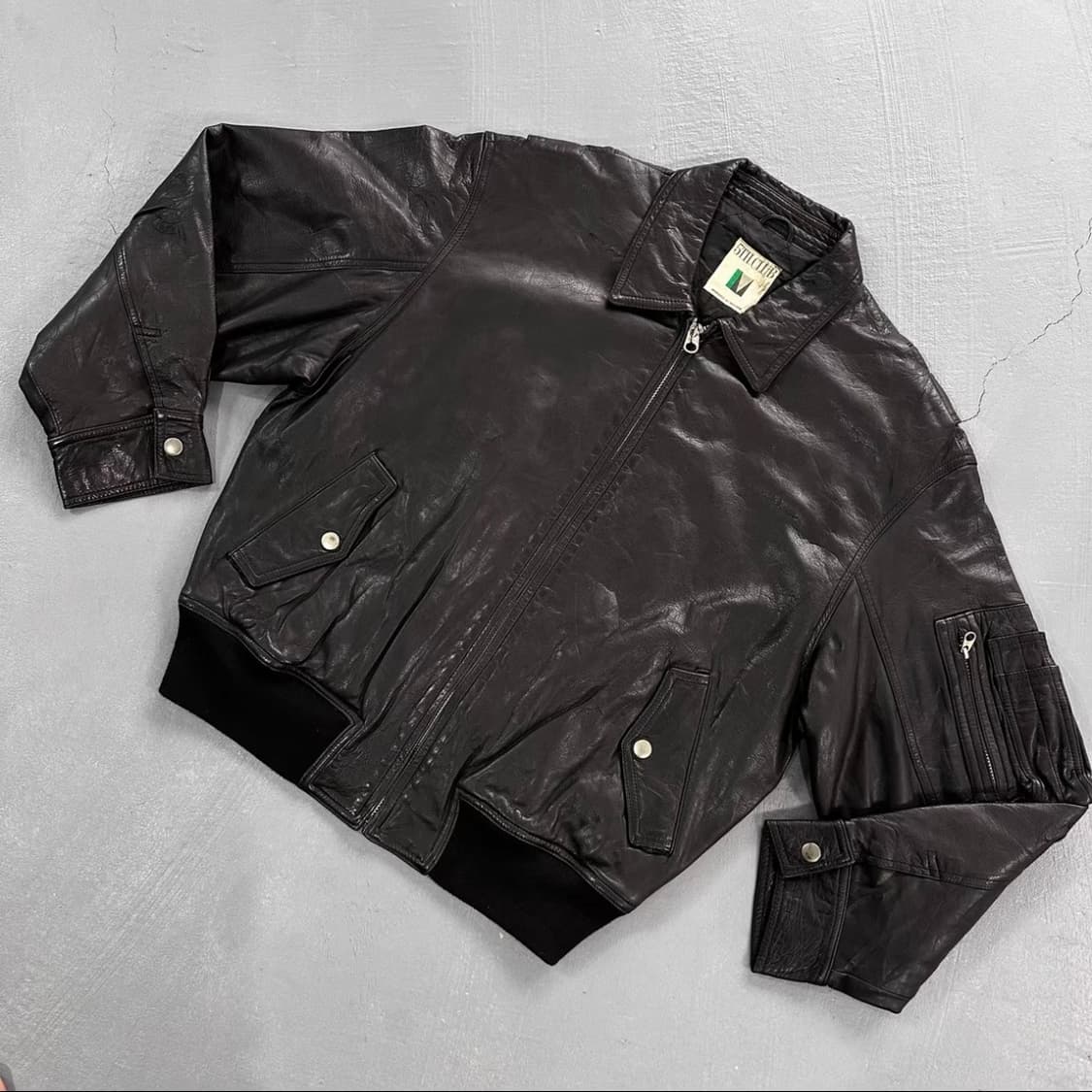 5TH CLUB] 메이드 인 홍콩 퀼팅 안감 소가죽 플라이트 자켓 상품이미지1