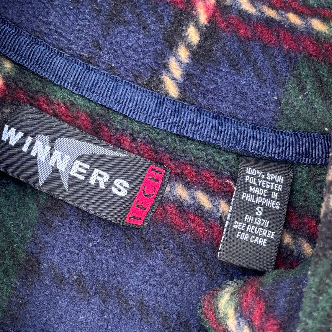 WINNERS 체크 플리스 하프집업 L 상품이미지4