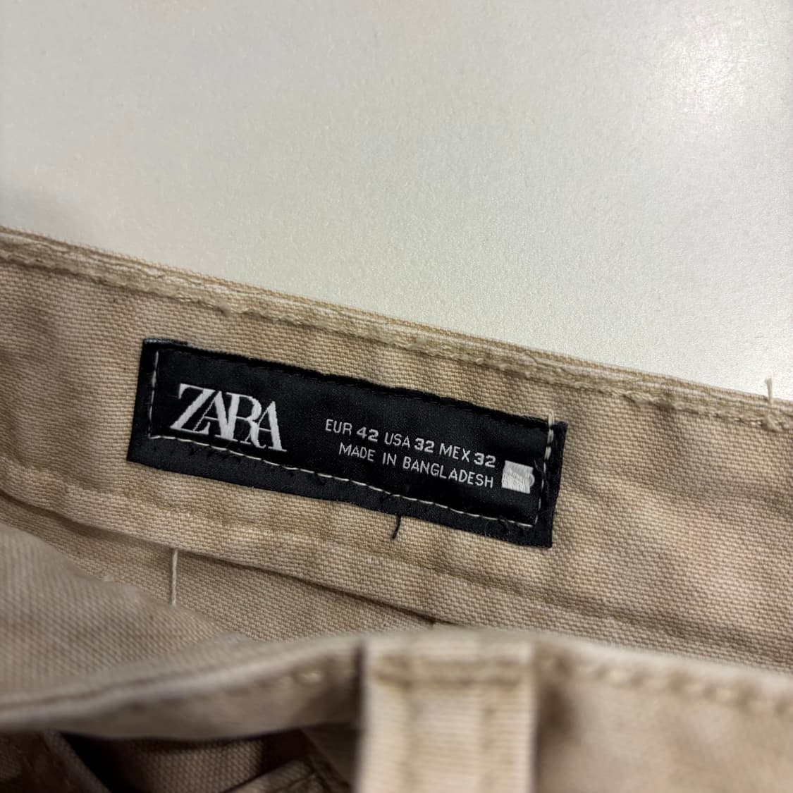 [32] 자라 더블니 데미지 베이지 워크 팬츠 D752 상품이미지5
