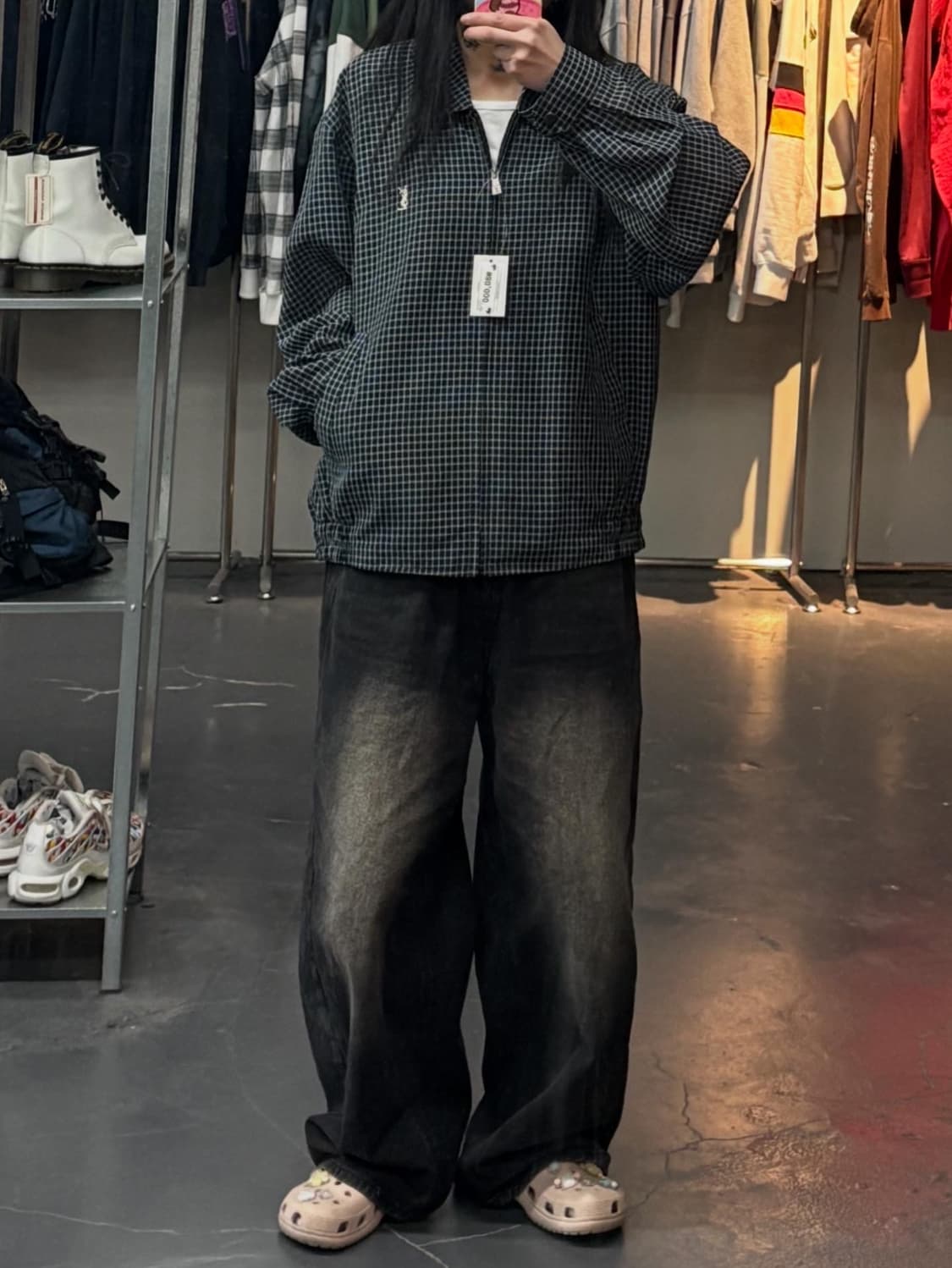 입생로랑 체크 블루종 자켓 A3342 상품이미지1