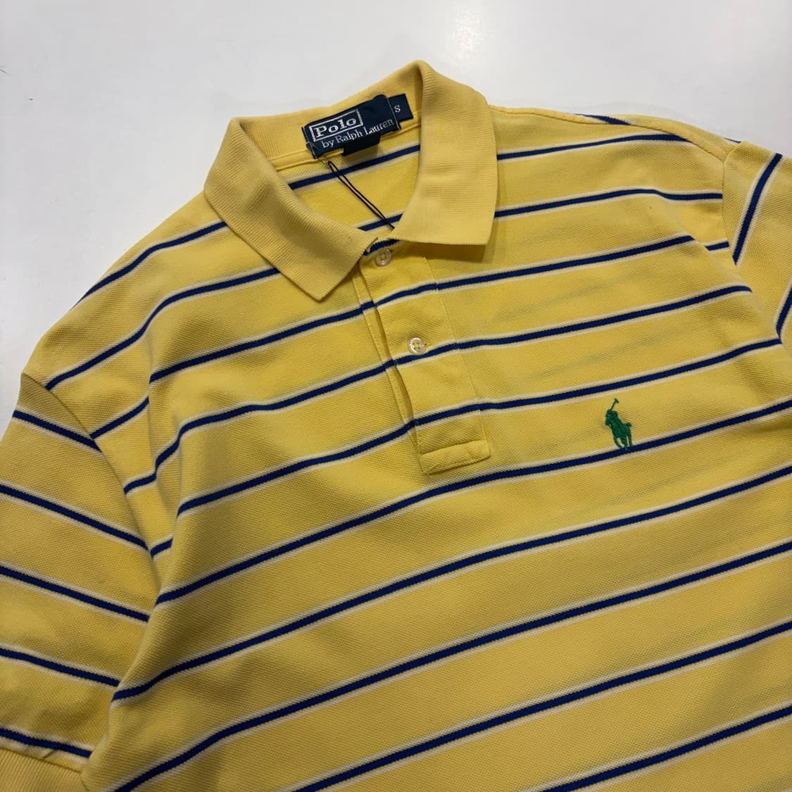 [S] 폴로 랄프로렌 노랑 스트라이프 반팔 폴로티 D690 상품이미지3