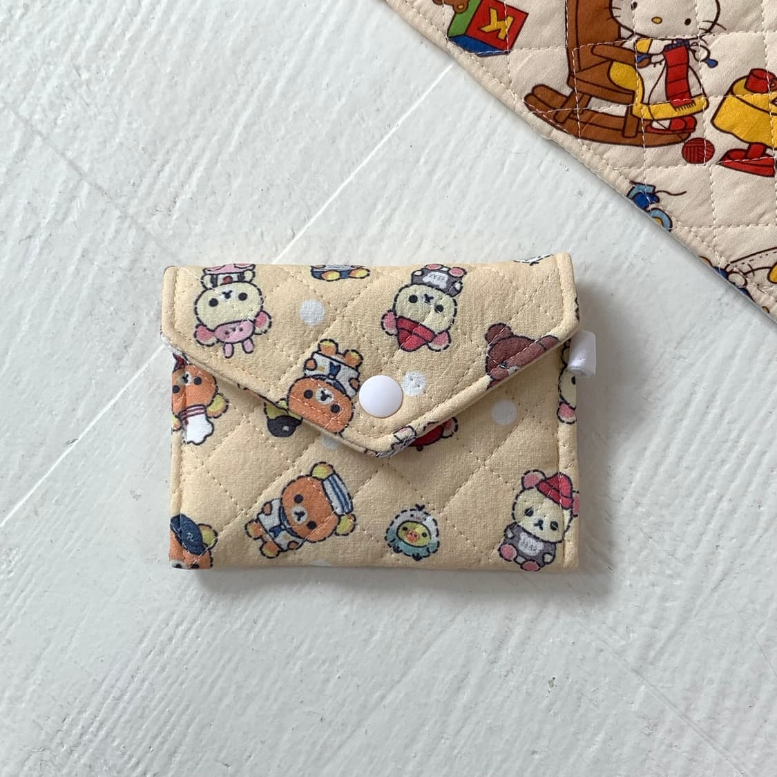 [ 핸드메이드 ] 와글바글 리락쿠마 자체제작 원단 똑딱이 카드지갑 상품이미지1