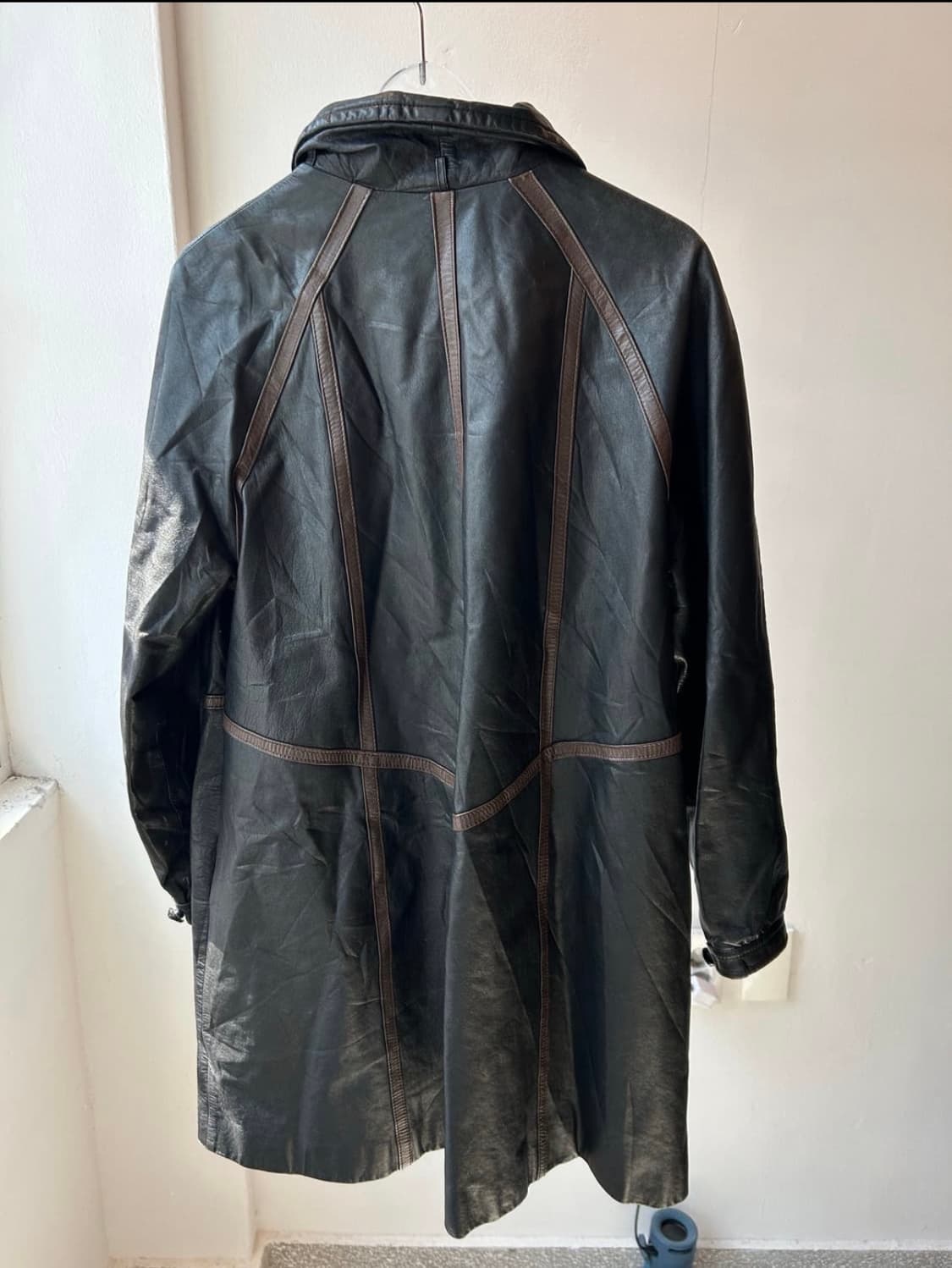PARTINA round collar midi leather coat 상품이미지2