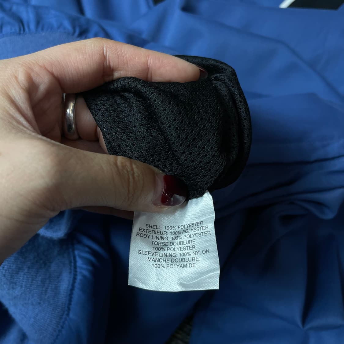 아디다스 블루 폴리 브이넥 웜업 M  상품이미지5