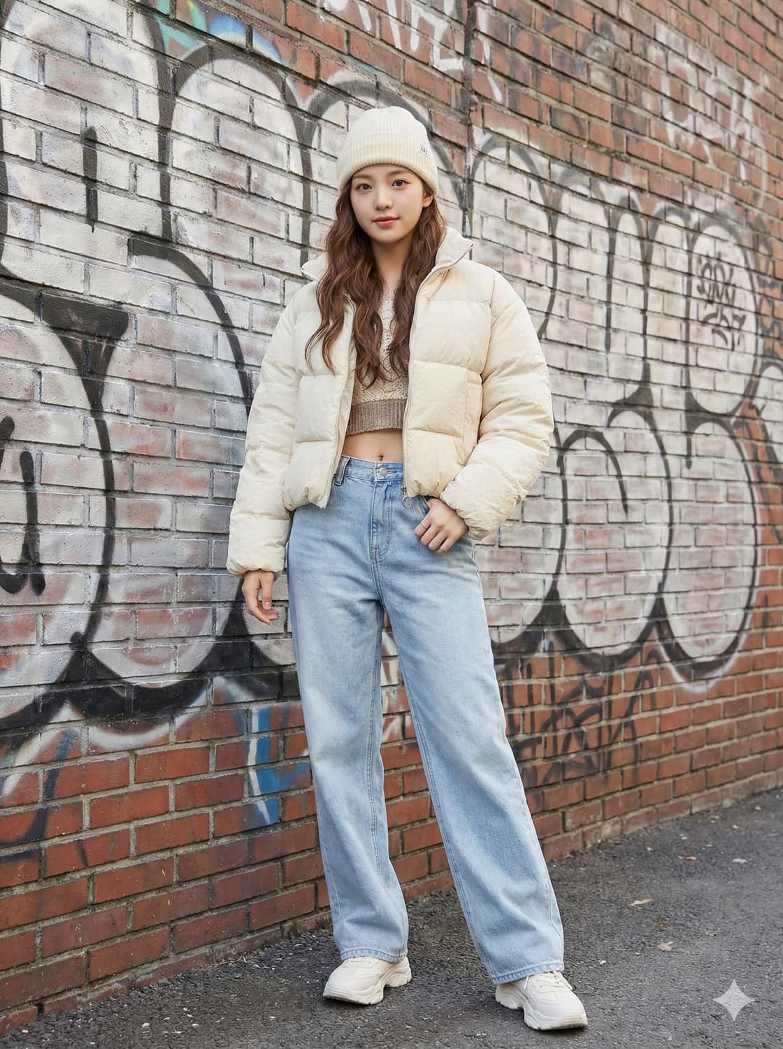 닉앤니콜 심볼 로고 하이넥 크롭 숏패딩 상품이미지1