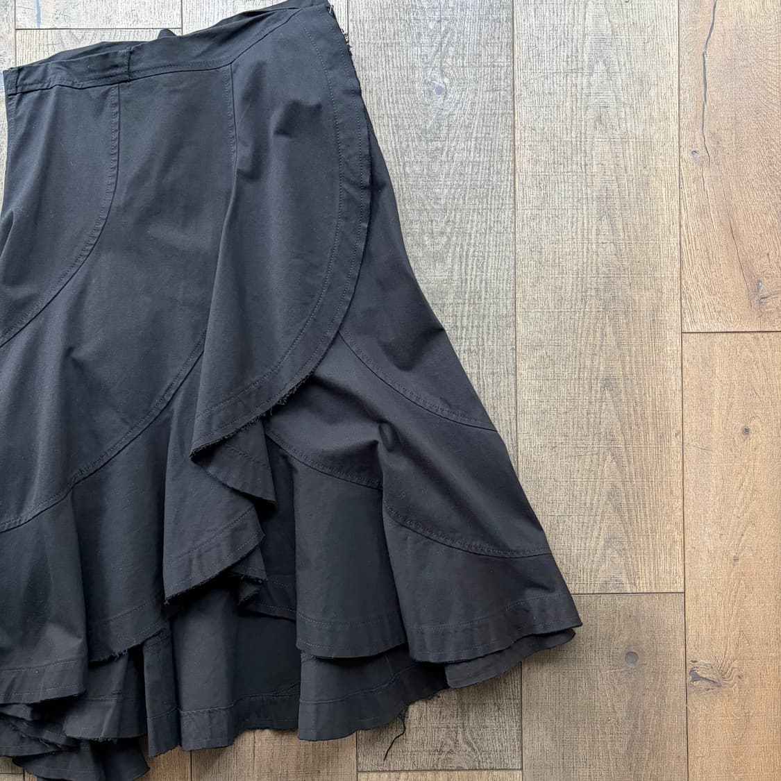 Patchwork Ruffle Wrap Skirt 상품이미지4