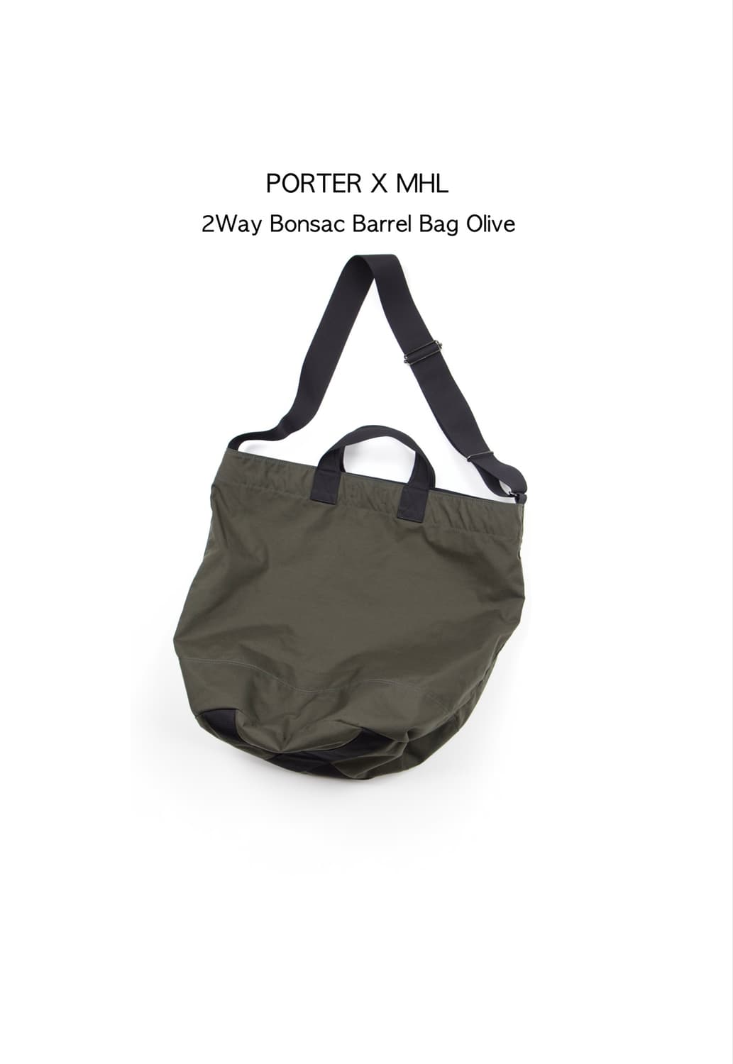 PORTER x MHL 2Way 본삭 배럴백 올리브 상품이미지1