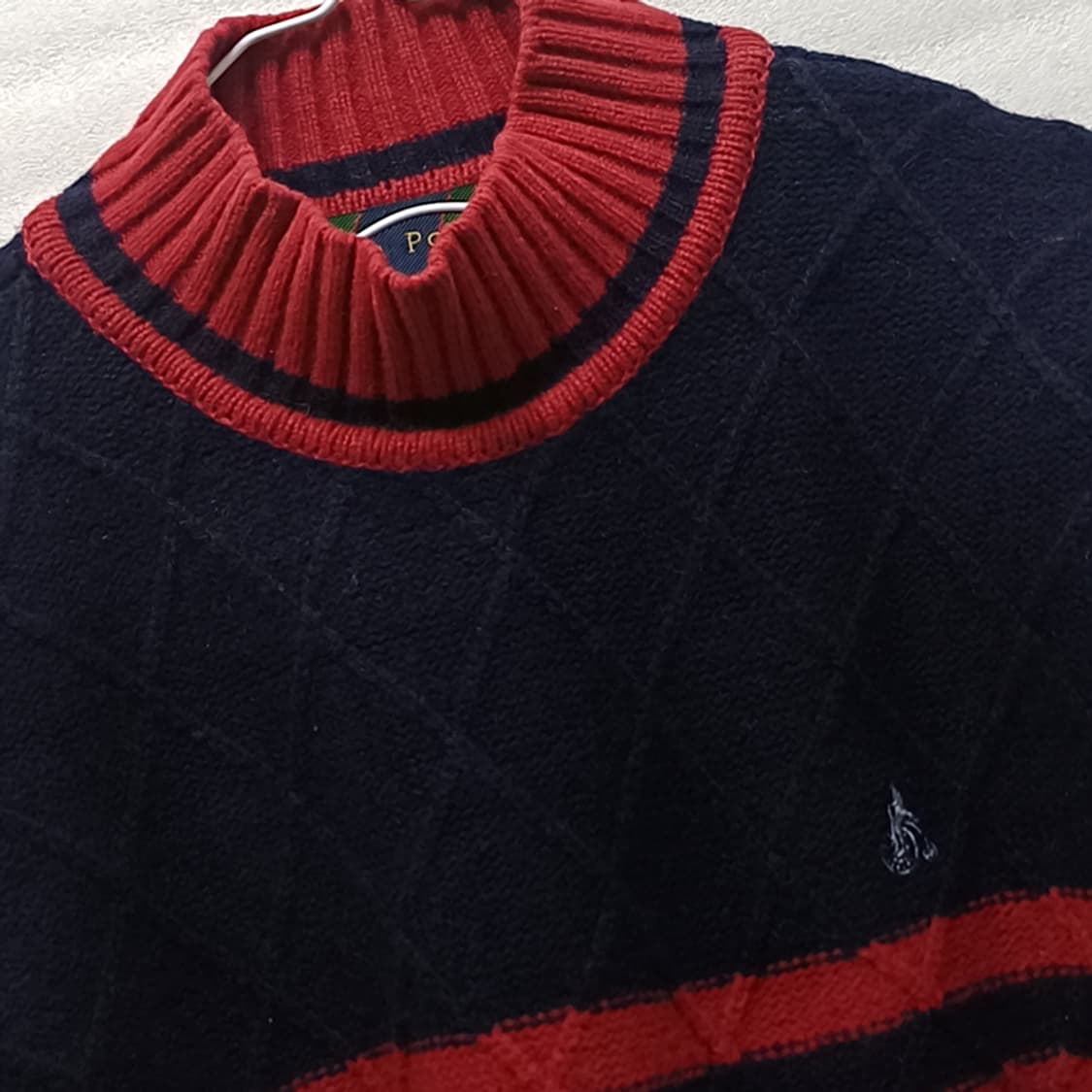 빈폴 두툼 겨울 아우터 울 반폴라 니트 남성 여유핏 L 반목 사랑봉봉 상품이미지3