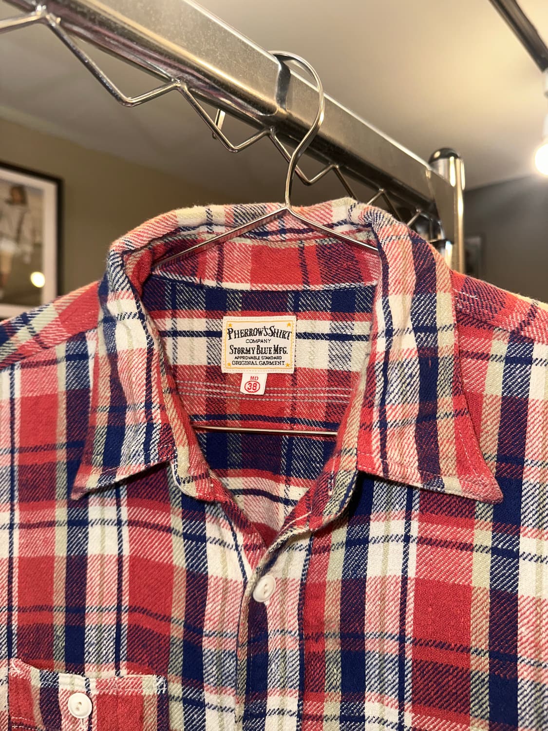 Pherrow’s check pattern pocket shirt 상품이미지6