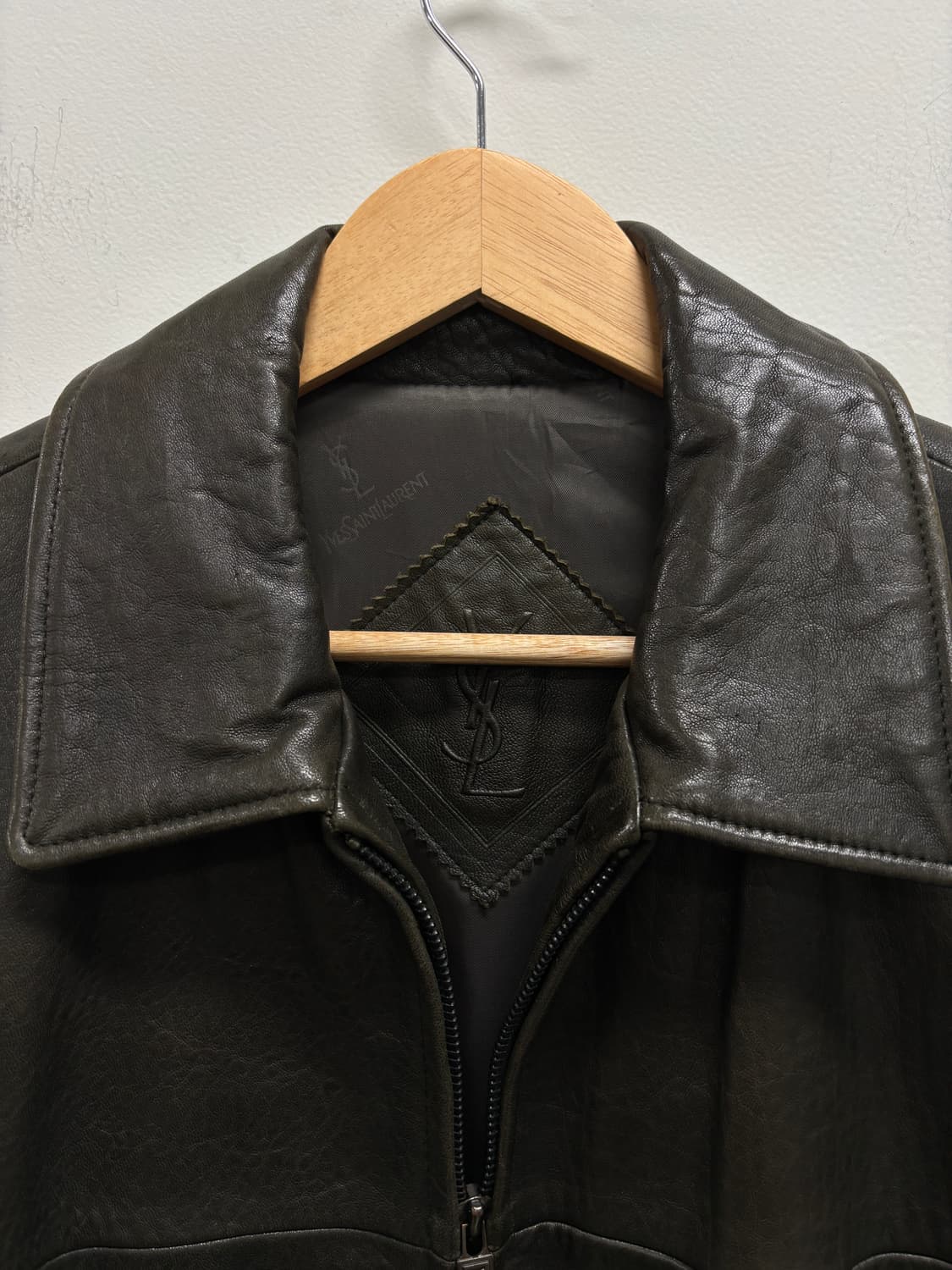 YSL 가죽자켓 카키 100 [50908] 상품이미지3