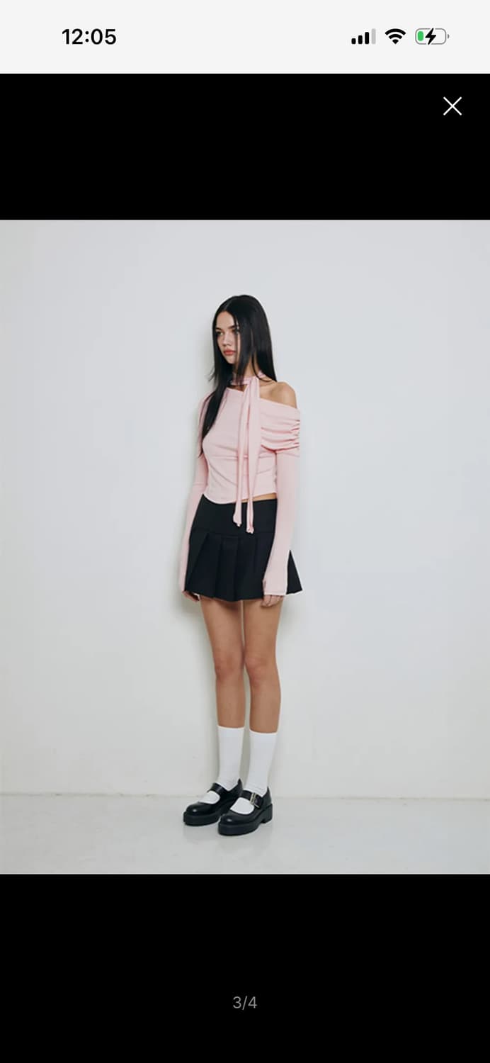 낫유어로즈 셔링 스카프 티셔츠 (핑크) 상품이미지2