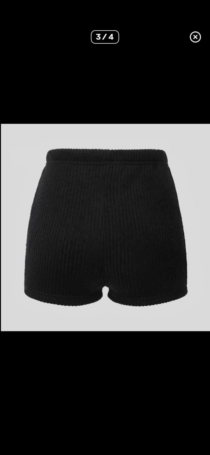 카키포인트 니트 숏팬츠 블랙 새상품 Ribbed Mini Shorts ( 상품이미지3