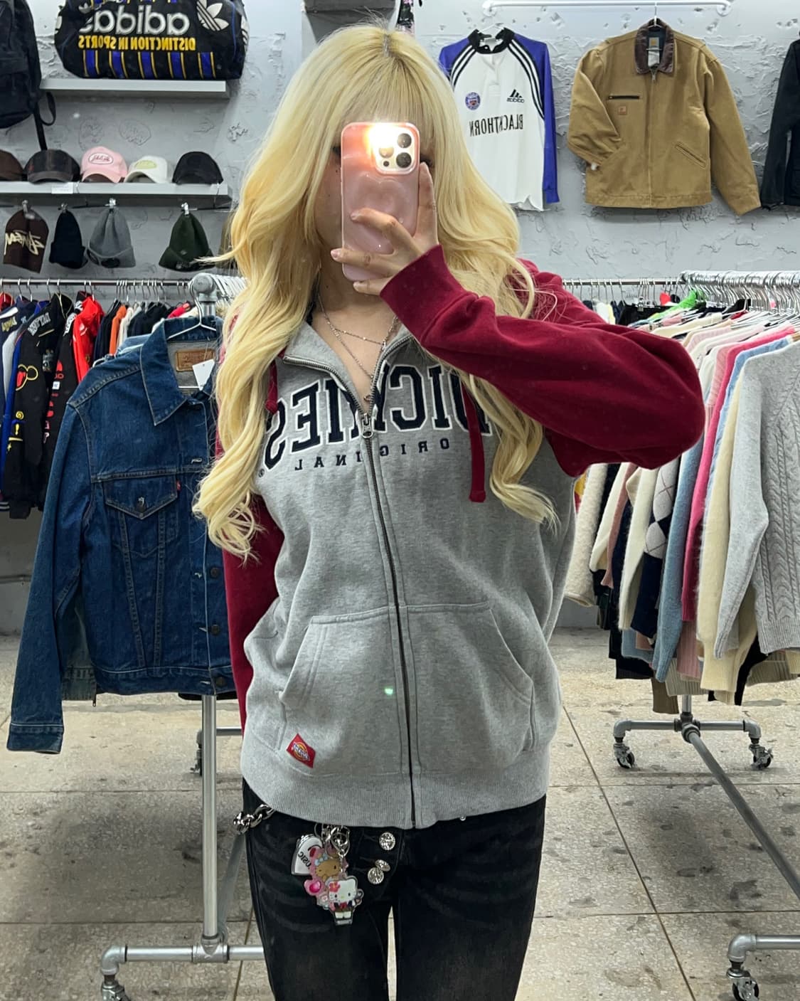 착샷O 디키즈 딥레드 나그랑 후드집업 상품이미지4