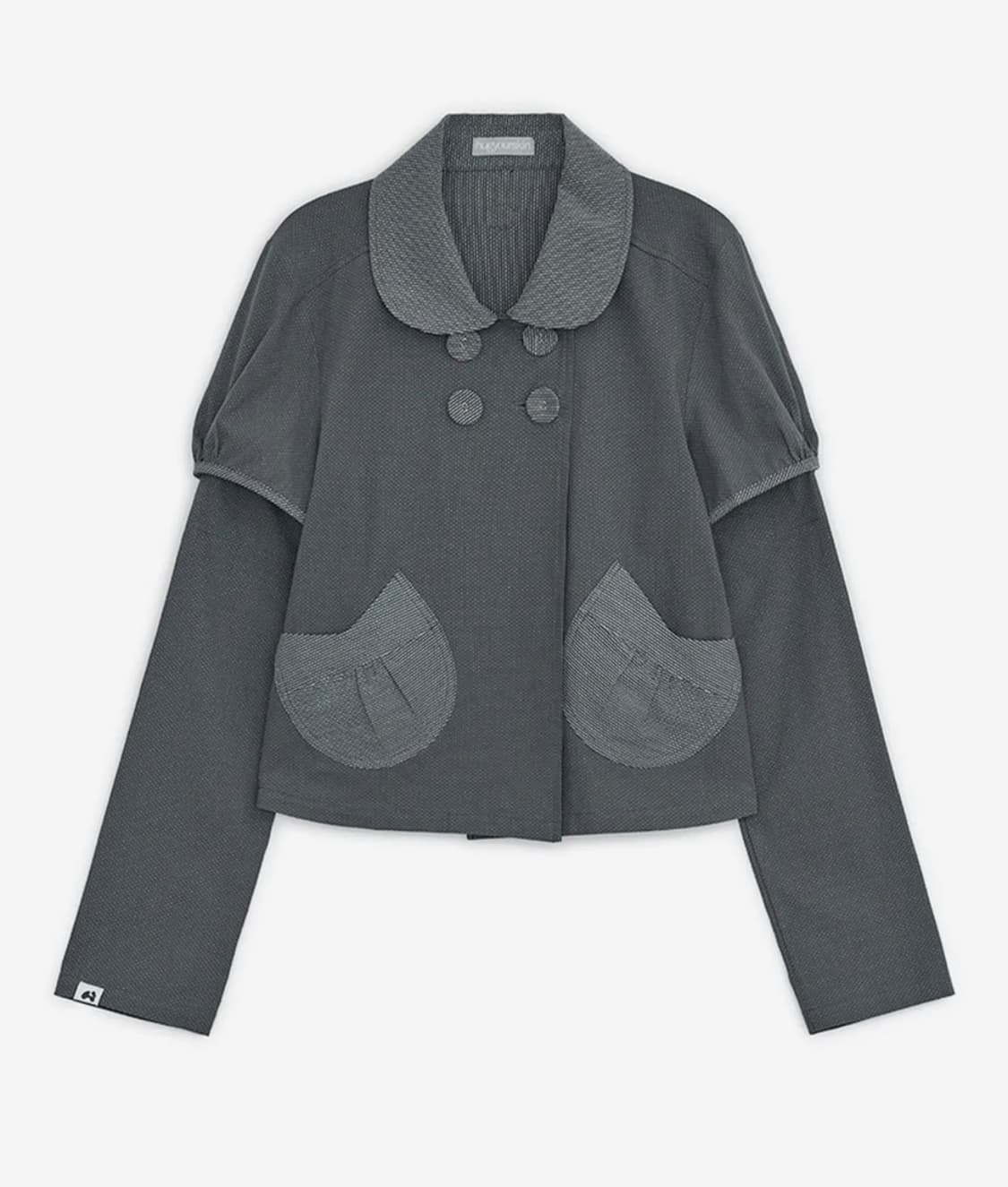 허그유어스킨 디테쳐블 라운드 자켓 (차콜) 상품이미지1