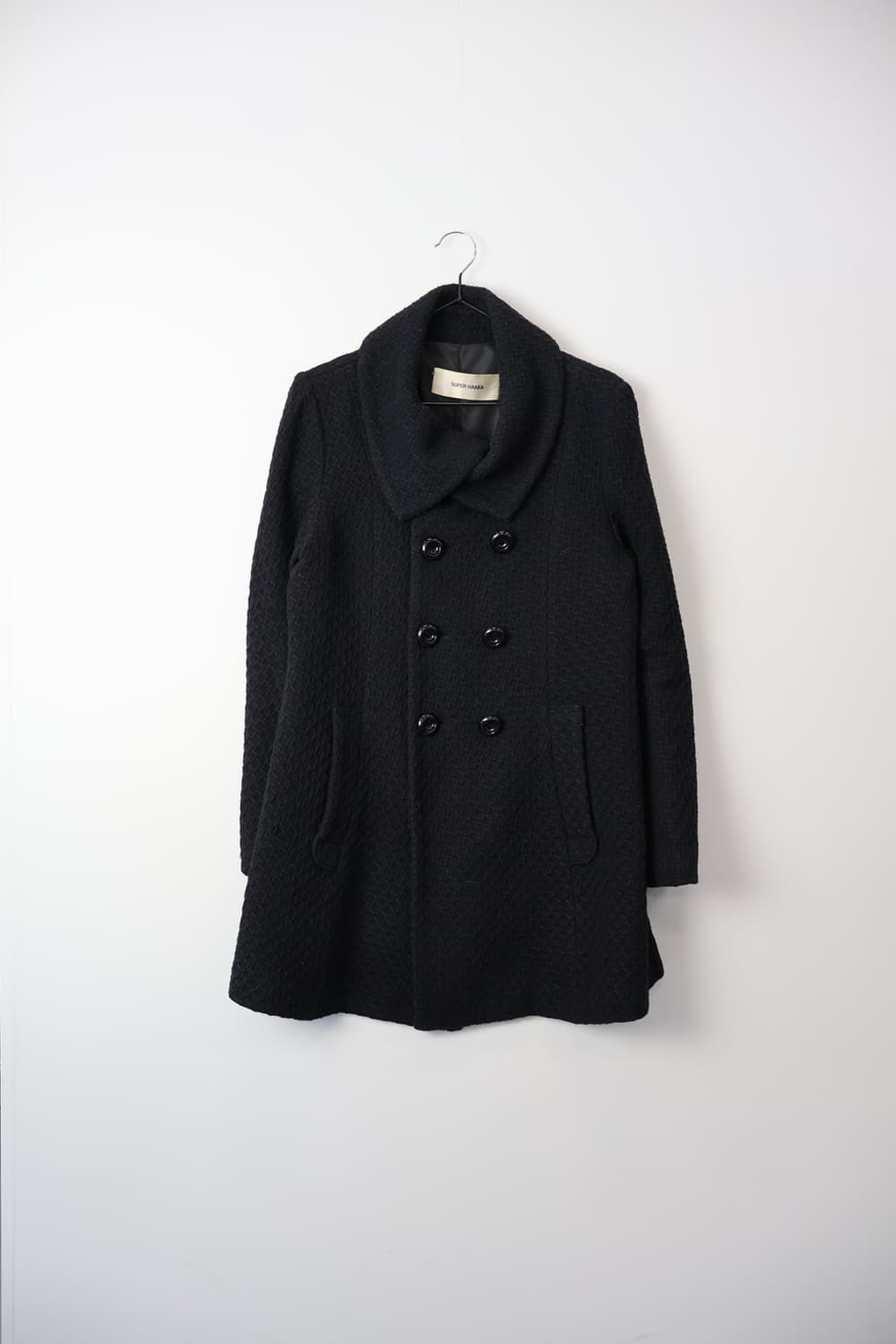 'SUPER HAKKA' Black Double Breasted Coat 상품이미지5