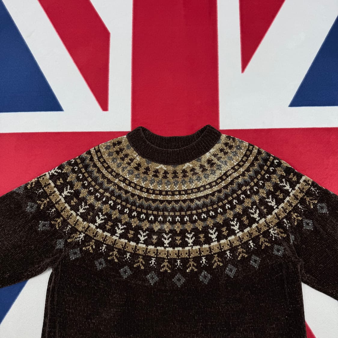 빈티지 패턴 니트 M 실측 L  상품이미지3