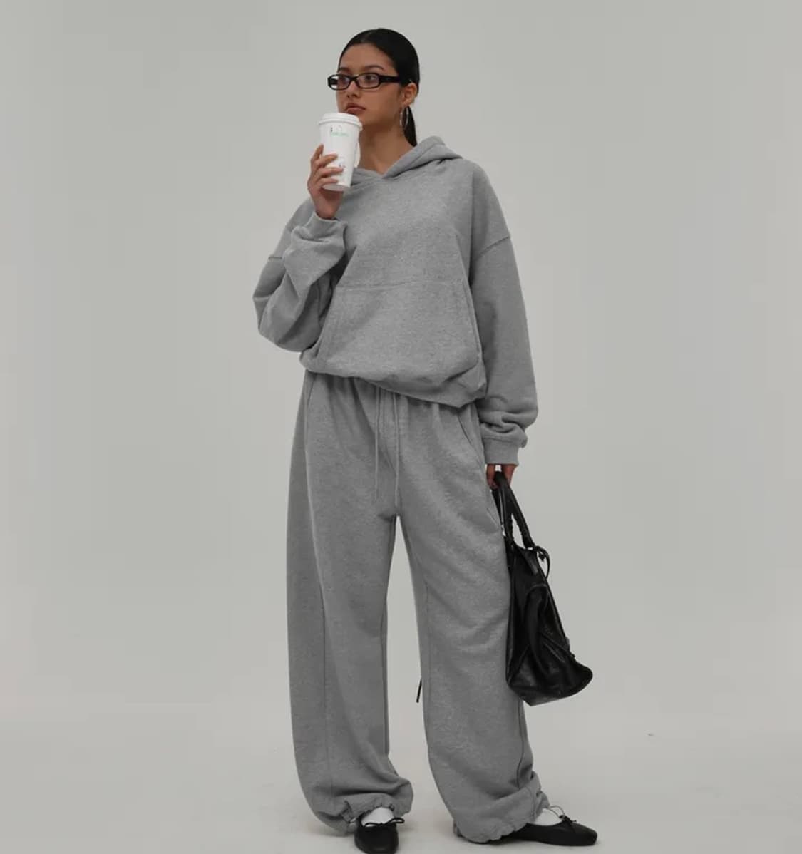 블랙업 B-BASIC 헤비스웨트 오버핏 후드 그레이 상품이미지2