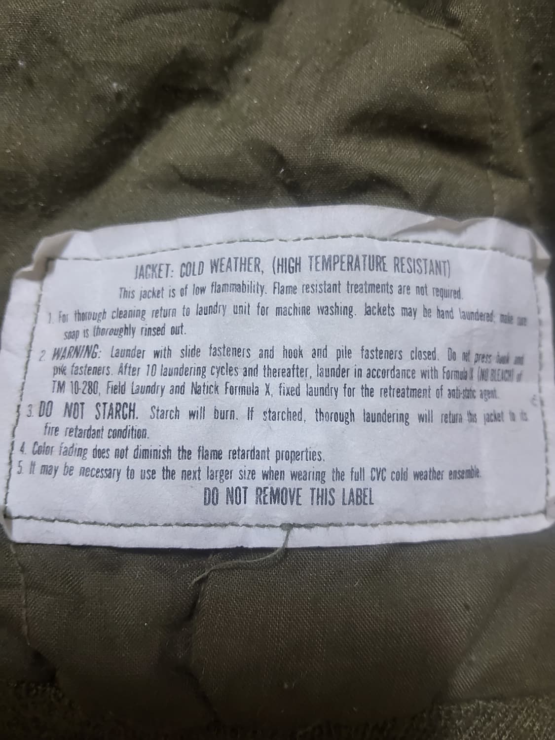 미군 CVC탱커자켓 라지 롱 사이즈 상품이미지5