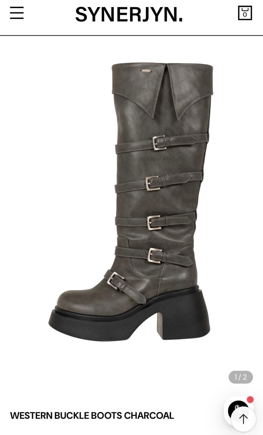 시너진 부츠 차콜(WESTERN BUCKLE BOOTS CHARCOAL) 상품이미지1