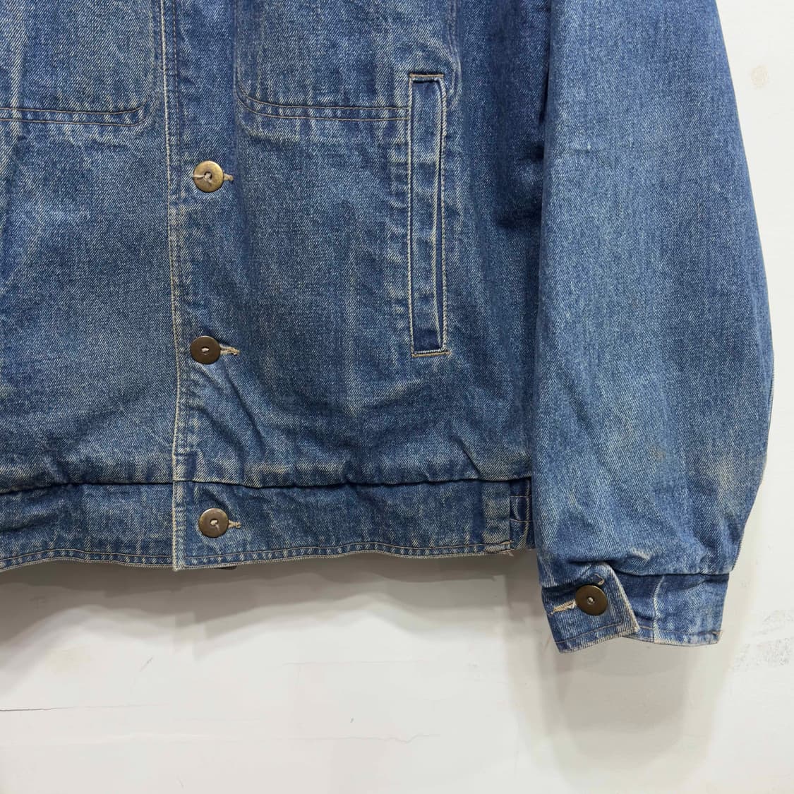 80s 에디바우어 플란넬 안감 데님 자켓 상품이미지3