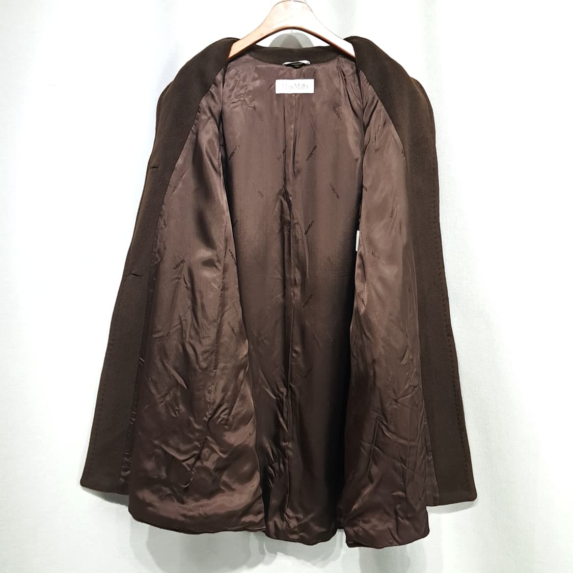 CL223 L 막스마라 90s 이태리판 울캐시미어 다크브라운 싱글코트 상품이미지3