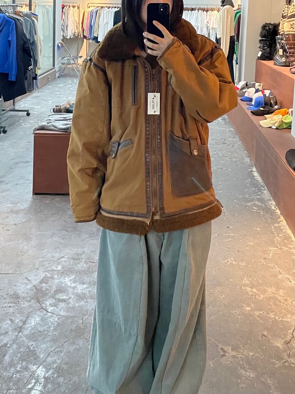 빈티지 브라운 플리스 플라이트 자켓 H844 상품이미지1