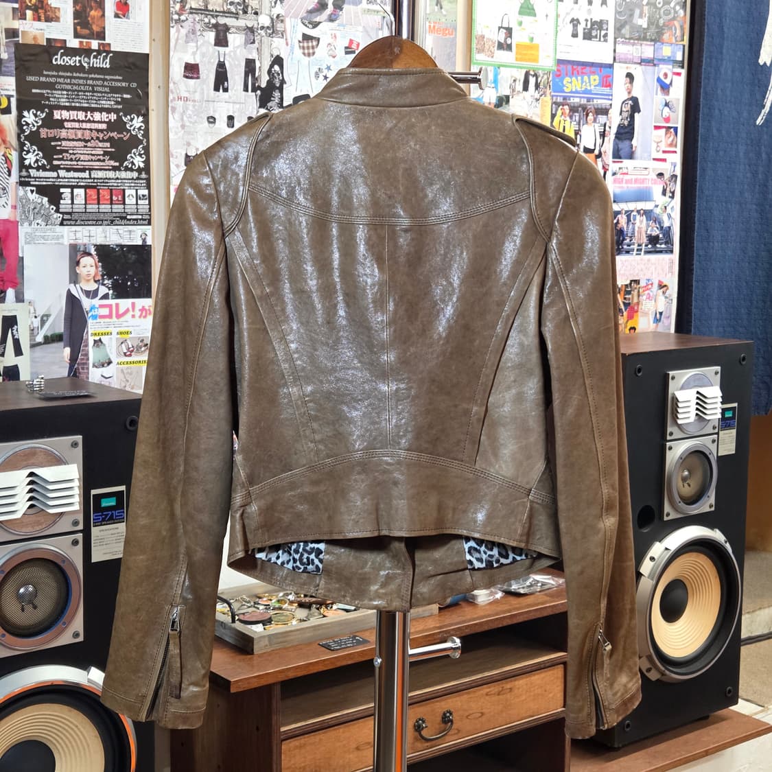 빈티지 카멜 브라운 리얼레더 양가죽 자켓 상품이미지5