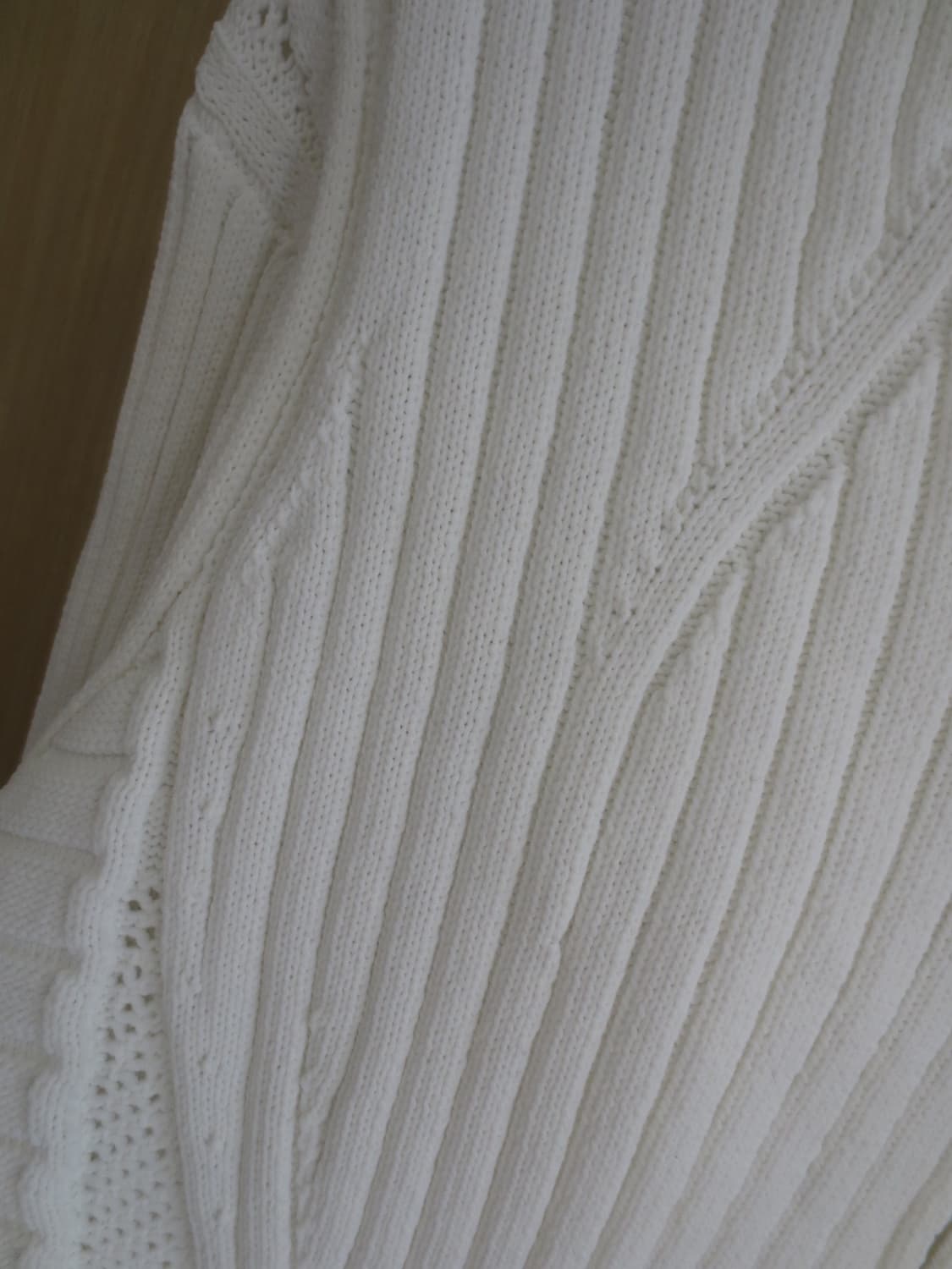 히로코 비스 화이트 니트 집업  상품이미지4