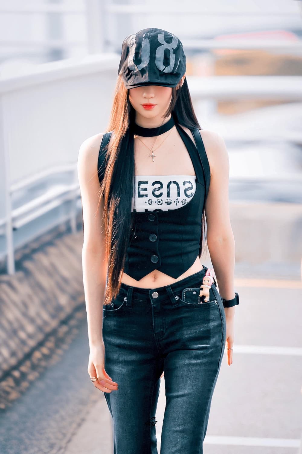 아사 st 블랙 슬림핏 베스트 조끼 상품이미지1
