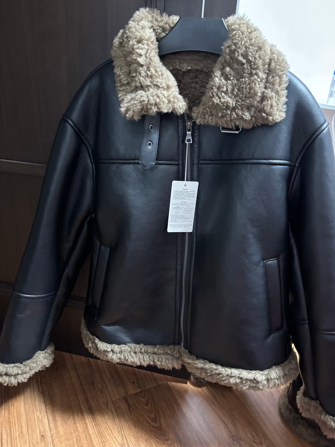 무스탕 블랙, 브라운 두 개 일괄 판매 상품이미지3