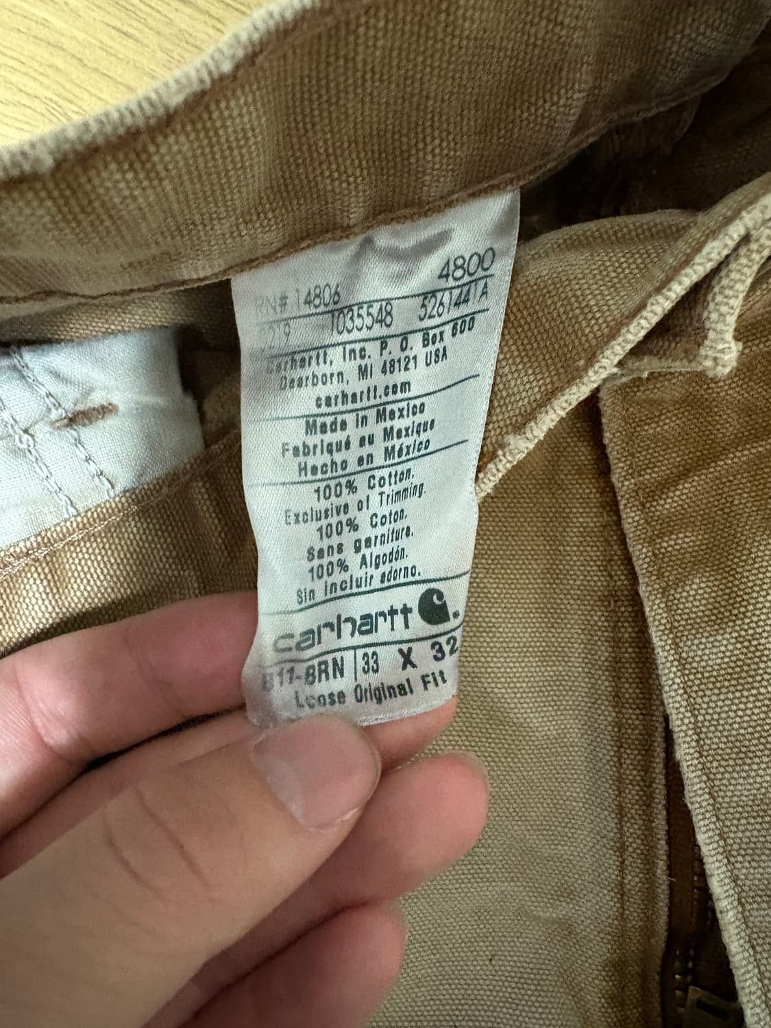 칼하트 카펜터 팬츠 b11 brn 33x32 상품이미지2