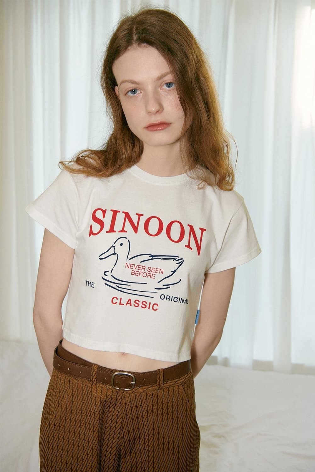 SINOON: DUCKLING CROP TEE 블루 상품이미지1
