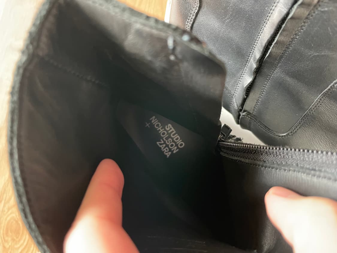 스튜디오 니콜슨 자라 리얼 레더 웨스턴 부츠 블랙 상품이미지4