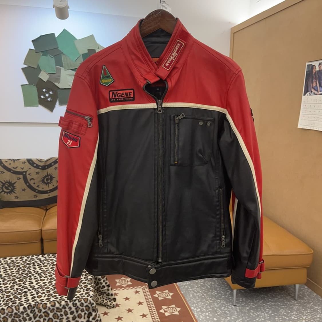 N'GENE 엔진 스트릿 펑크 모터 레이싱 가죽자켓 95 C09453 상품이미지3