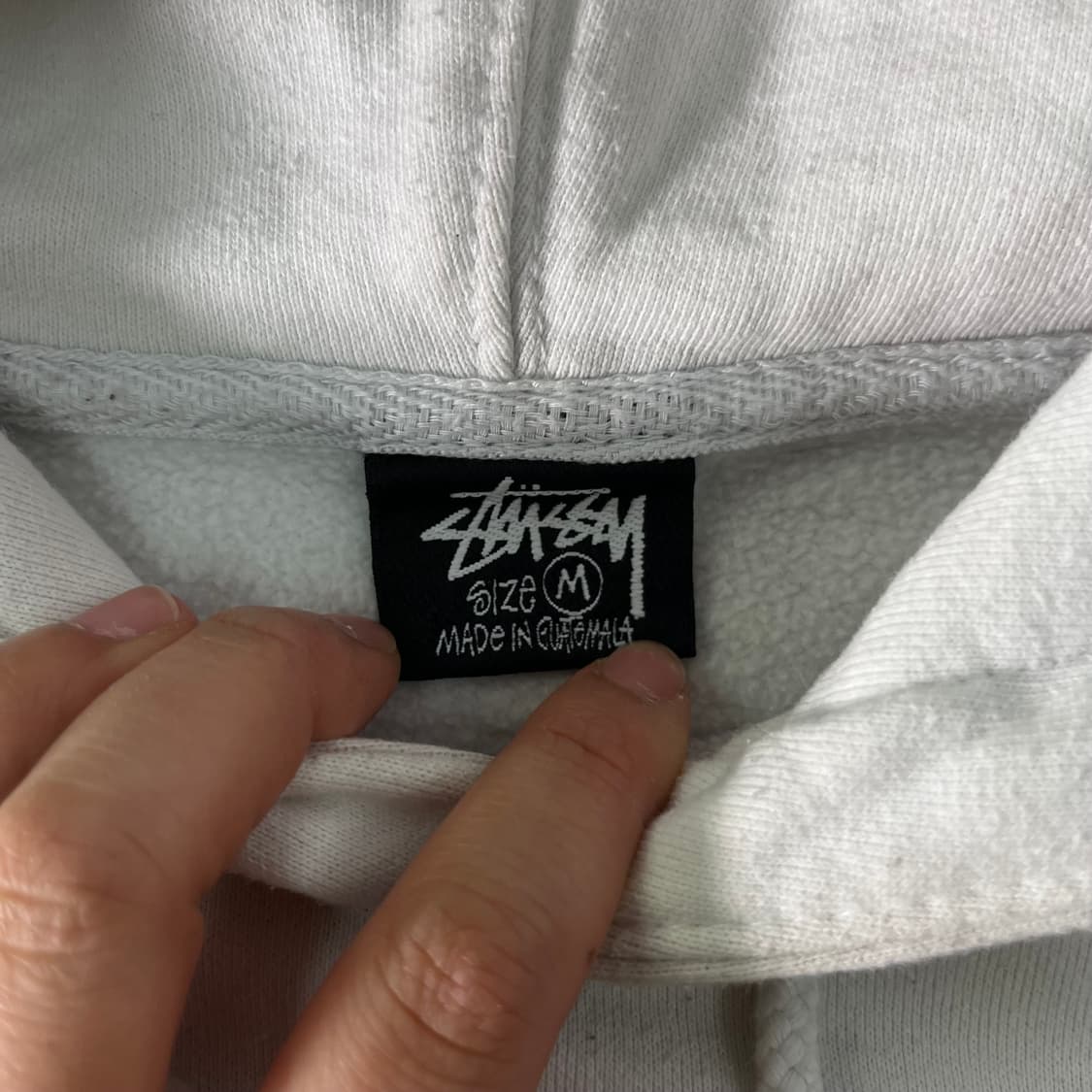 100 스투시 베이직 로고 화이트 후드티 상품이미지4