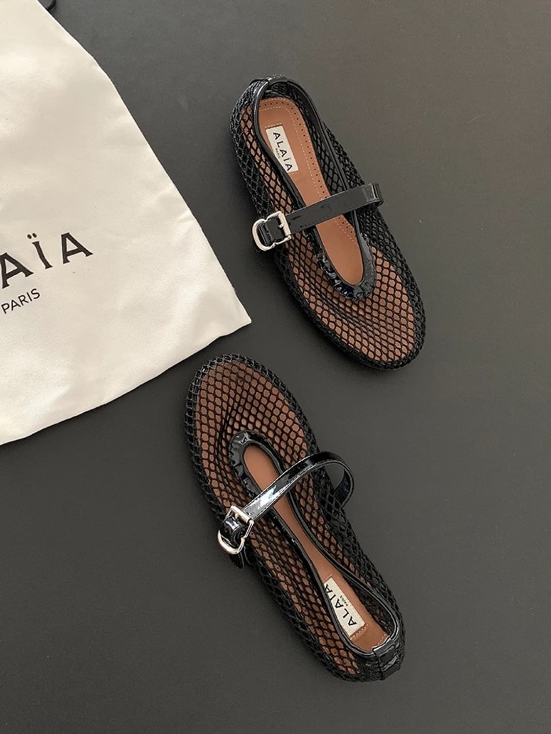 "ALAIA" BALLET FLATS IN FISHNET 상품이미지6