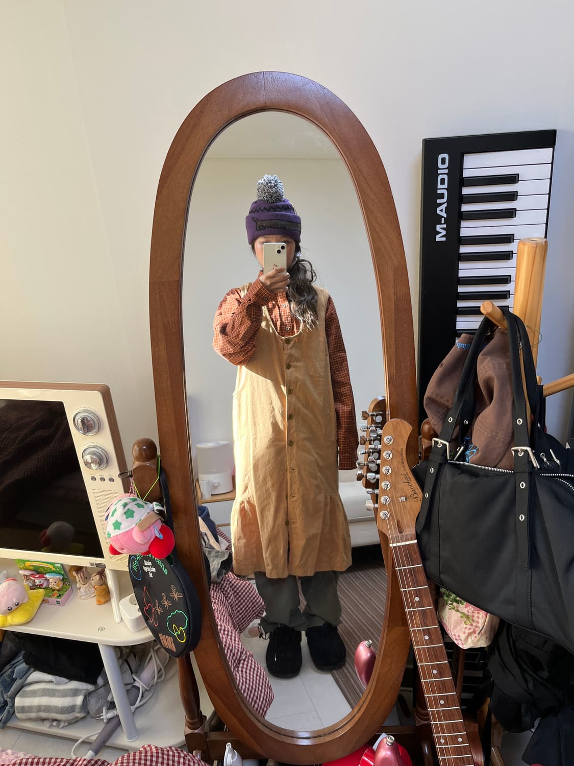 빈티지 강아지 체크셔츠 세트 상품이미지3