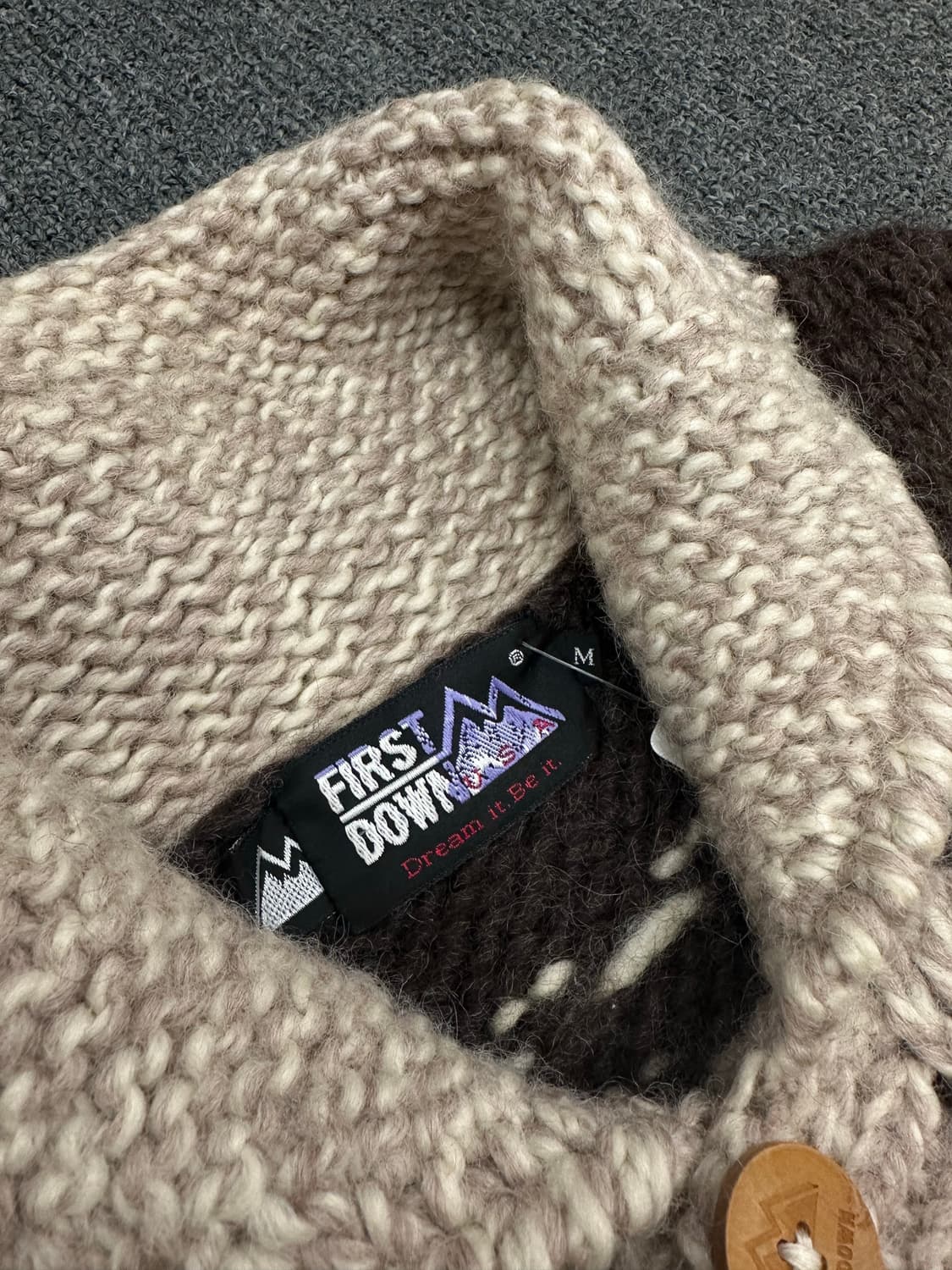 M)first down 빈티지 메이플 패턴 코위찬 상품이미지5